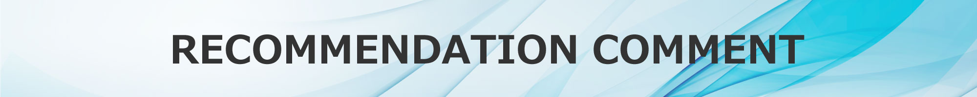 RECOMMENDATION COMMENT